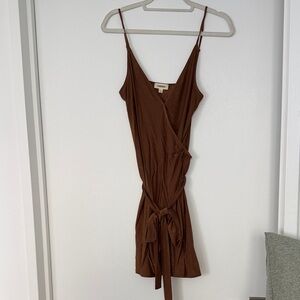 L'AGENCE Chocolate Mini Wrap Dress